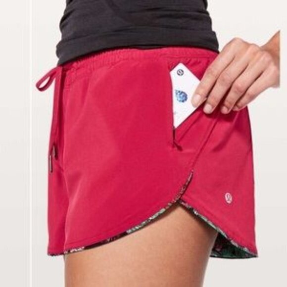 Like NEW Lululemon 4 Choose a Side 3" Athletic Shorts Ruby Red / Zen Floral - Picture 3 of 12